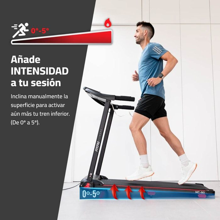 Cinta de correr plegable hasta 14km/h inclinación manual 1500W