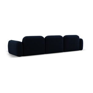 Canapé d'angle droit modulable "Lucien" 4 places en velours bleu roi