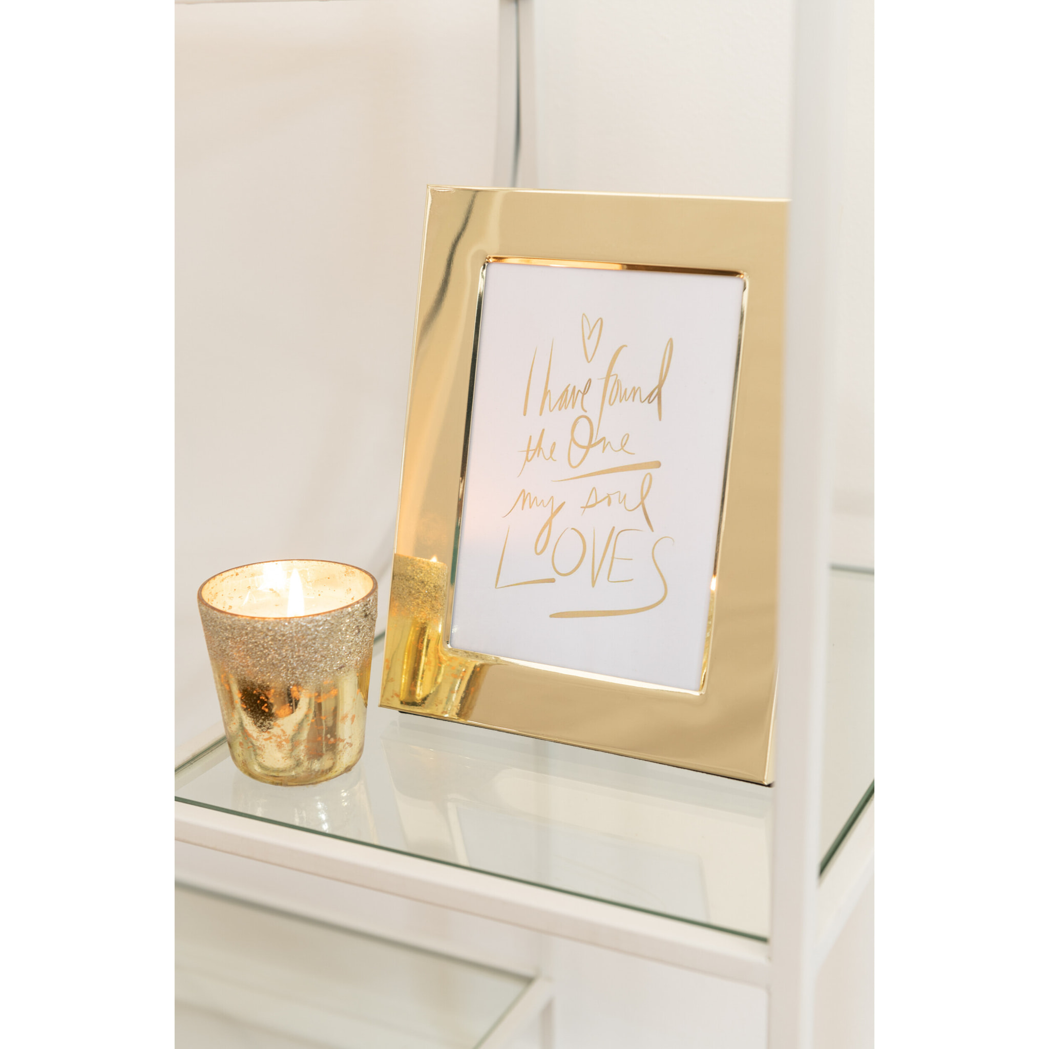 J-Line bougie parfumée M-Chic - verre - or - small - 48H