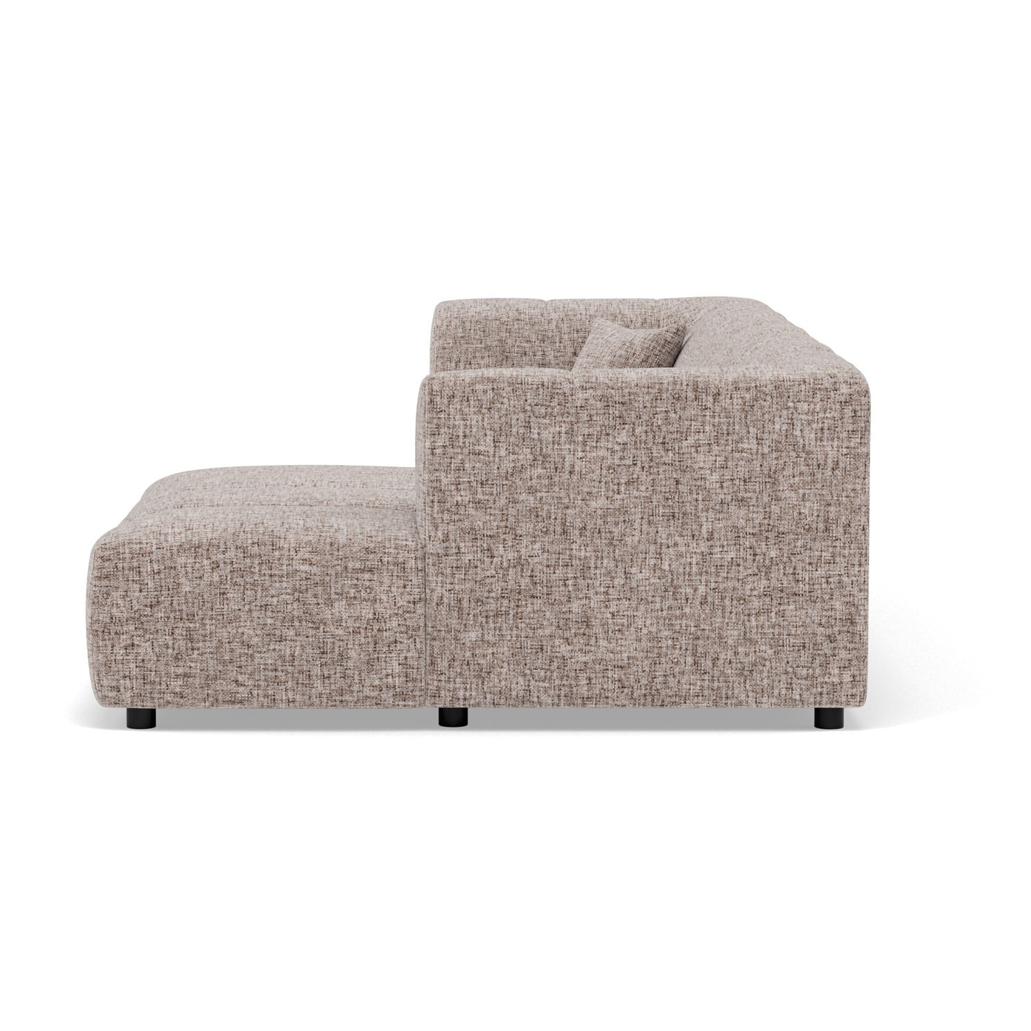Curtis - canapé d'angle droit 4 places avec accoudoir en tissu texturé - Taupe