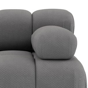Ruby - module d'assise droit en velours texturé - Gris