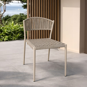 Ensemble de jardin table polywood blanc et chaises 8 places FIGARI