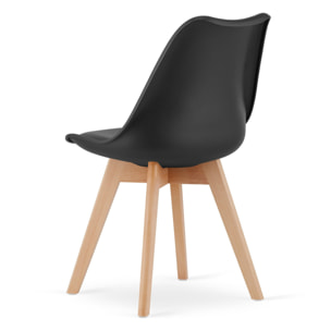 Set di 2 sedie Mark nere con gambe in faggio