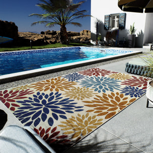 Cabana - Tapis d'extérieur multicolore avec motif à relief