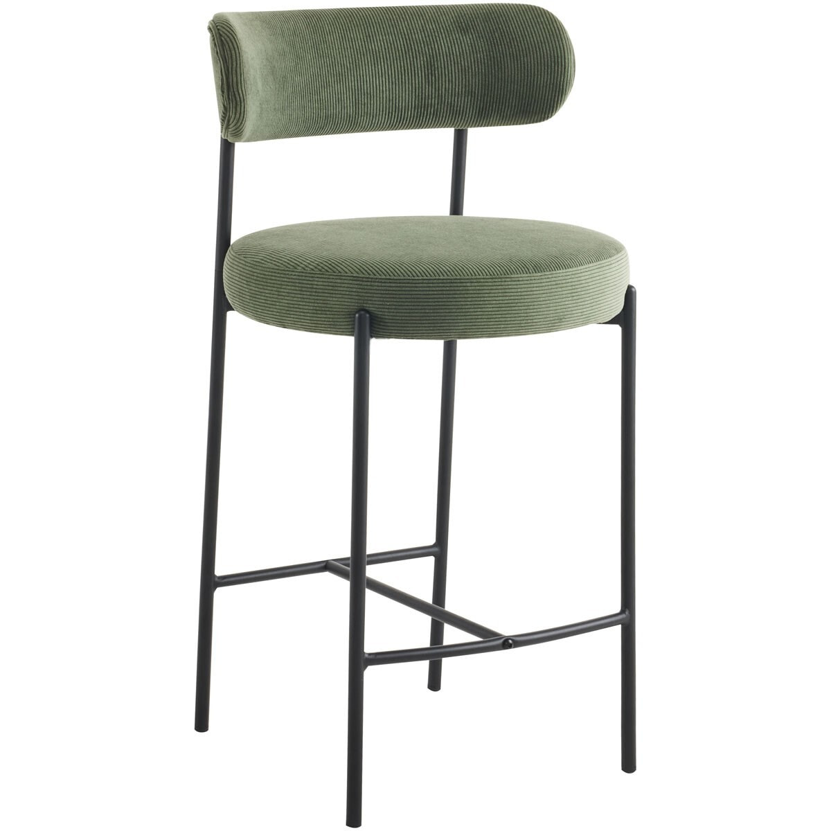 Lot de 2 tabourets de bar en velours côtelé - EVORA