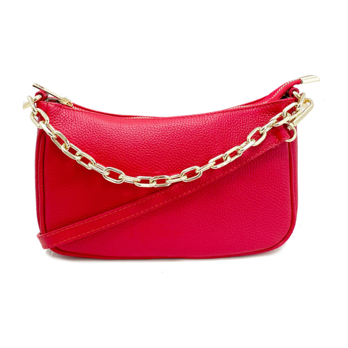 Chicca Borse - Tracollina Clutch Donna in Vera Pelle - Colore Rosso
