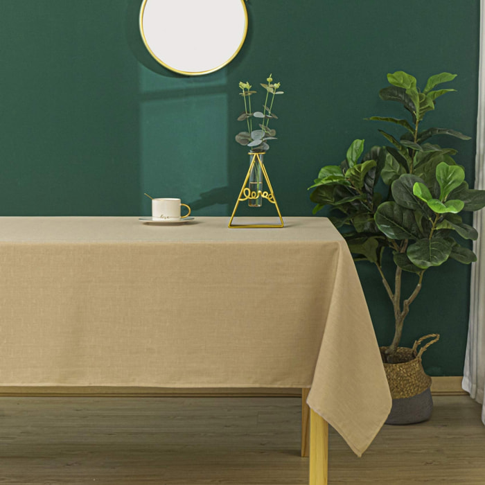 Nappe anti tâches et infroissable  -  - Effet chiné - Beige