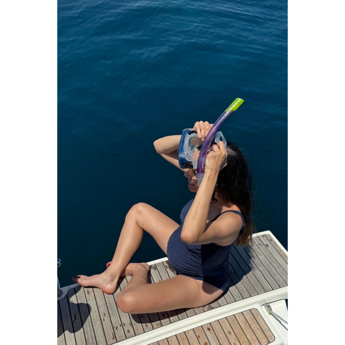 Costume da bagno riducente coppa D blu navy