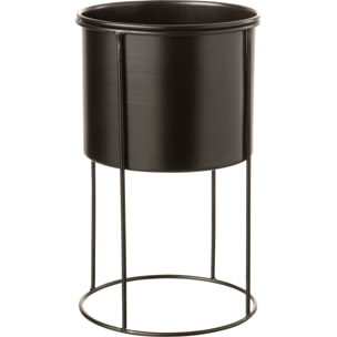J-Line cache-pot Sur Pied - métal - noir - large - Ø 18 cm