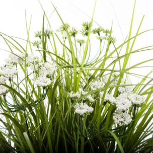 Herbes folles artificielles pot ciment H40cm
