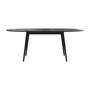 Table ovale 6/8 personnes extensible en bois noir 170/200 cm - Eddy