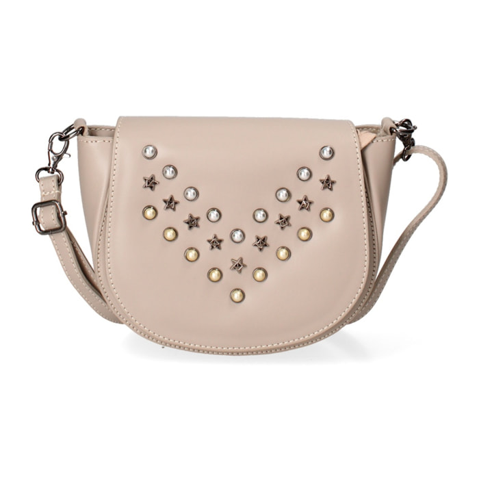 Borsa a spalla da donna Made in Italy - Modello Callisto - Pelle Ruga - 20.0 x 17.0 x 7.0 cm