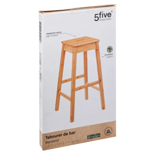 Tabouret de bar 75cm Bambou