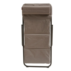 Chilienne de jardin pliante "Jubba" noisette & praline en zinc et polyester