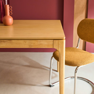 Table à manger rectangulaire bois d'hévéa et placage frêne 8 places ELENA