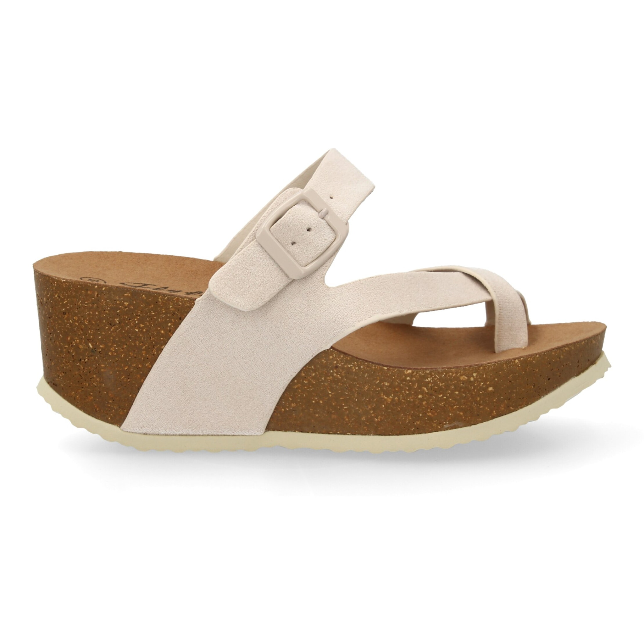 Sandalia Mujer cómoda con cuña y hebilla