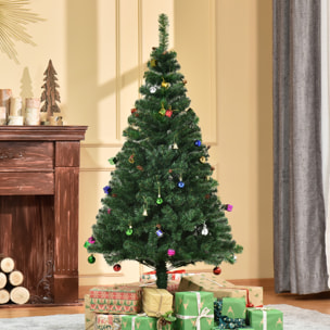 Árbol de Navidad 150 cm Incluye Decoración Artificial Verde y Blanco