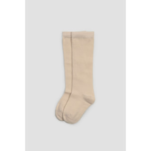 Calzini lunghi beige basico per neonato