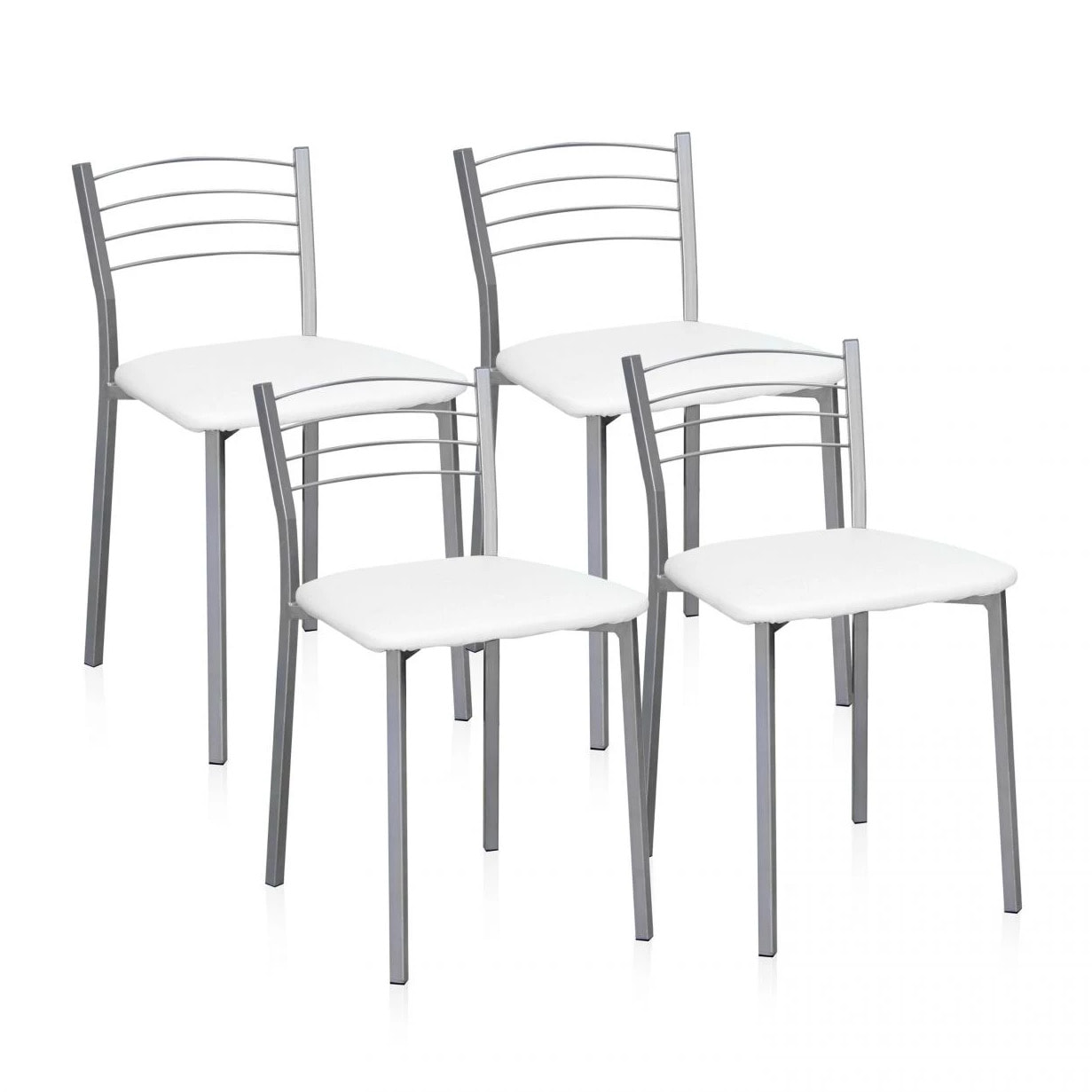 Pack 4 sillas de cocina Chef-S Gris - Blanco