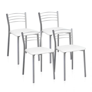 Pack 4 sillas de cocina Chef-S Gris - Blanco