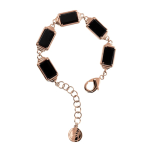 Bracciale con Pietra Naturale Rettangolare Quarzo Rosa