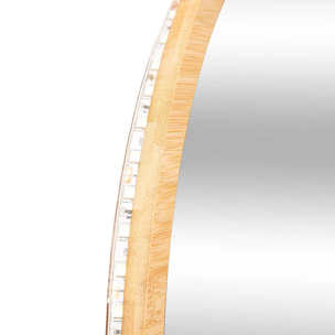 Miroir rond à led 57cm bambou
