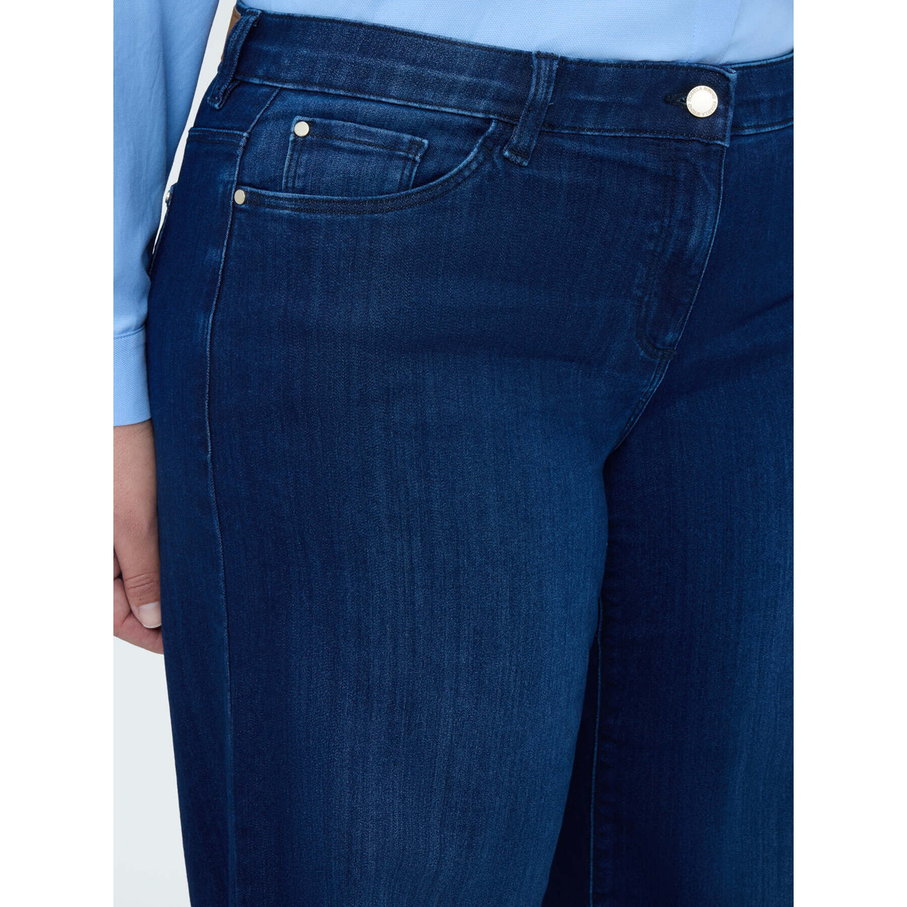 Fiorella Rubino - Jeans Wide Leg lavado azul - Azul
