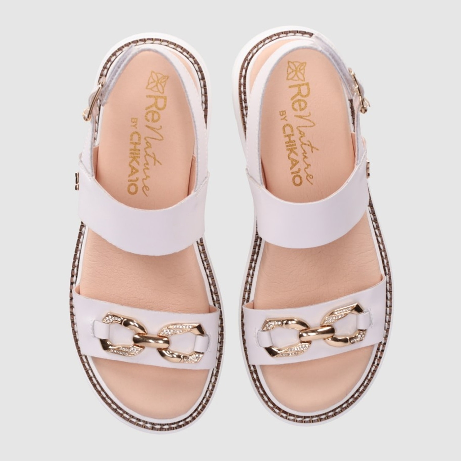 Sandalias de Piel - Blanco - Tacón: 4 cm
