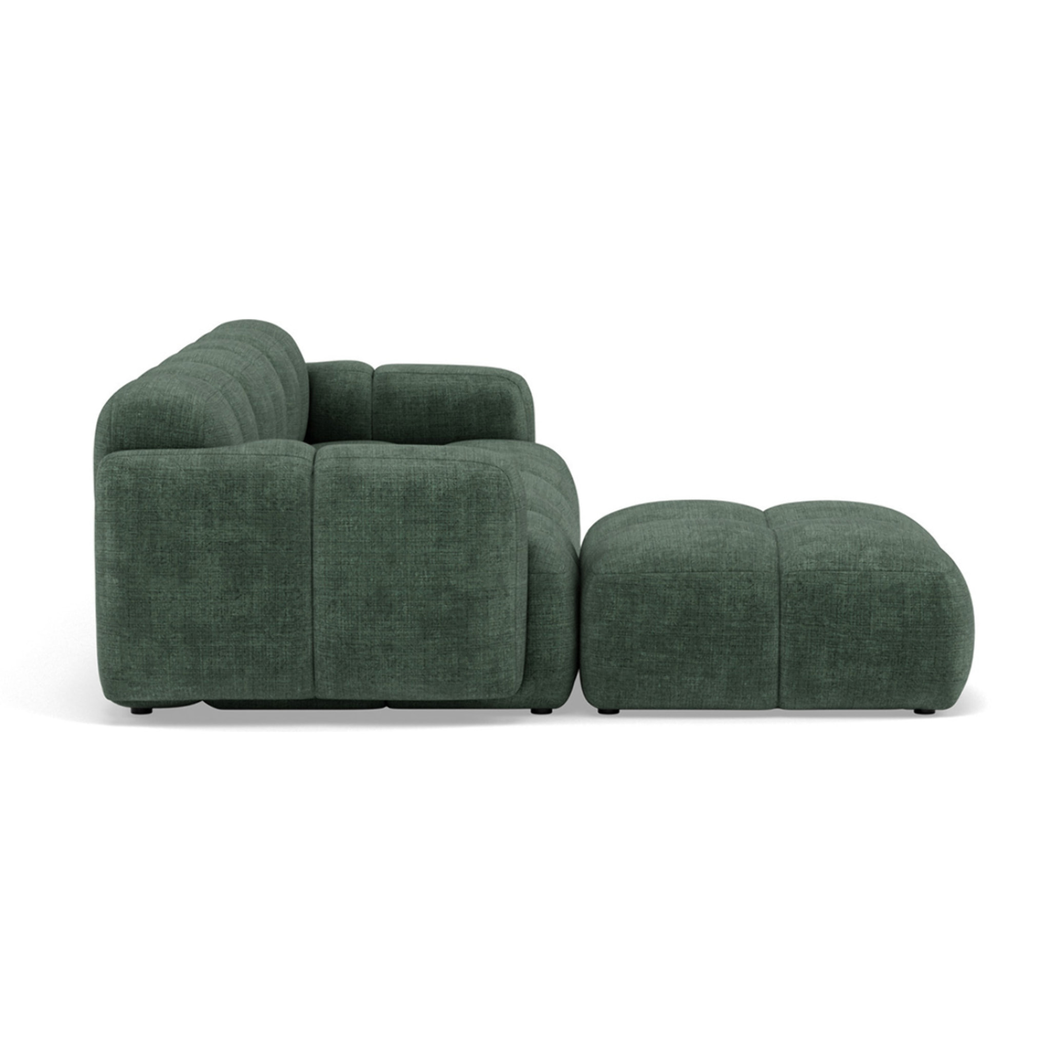 Grace - canapé modulable d'angle réversible 4 places en velours texturé - Vert