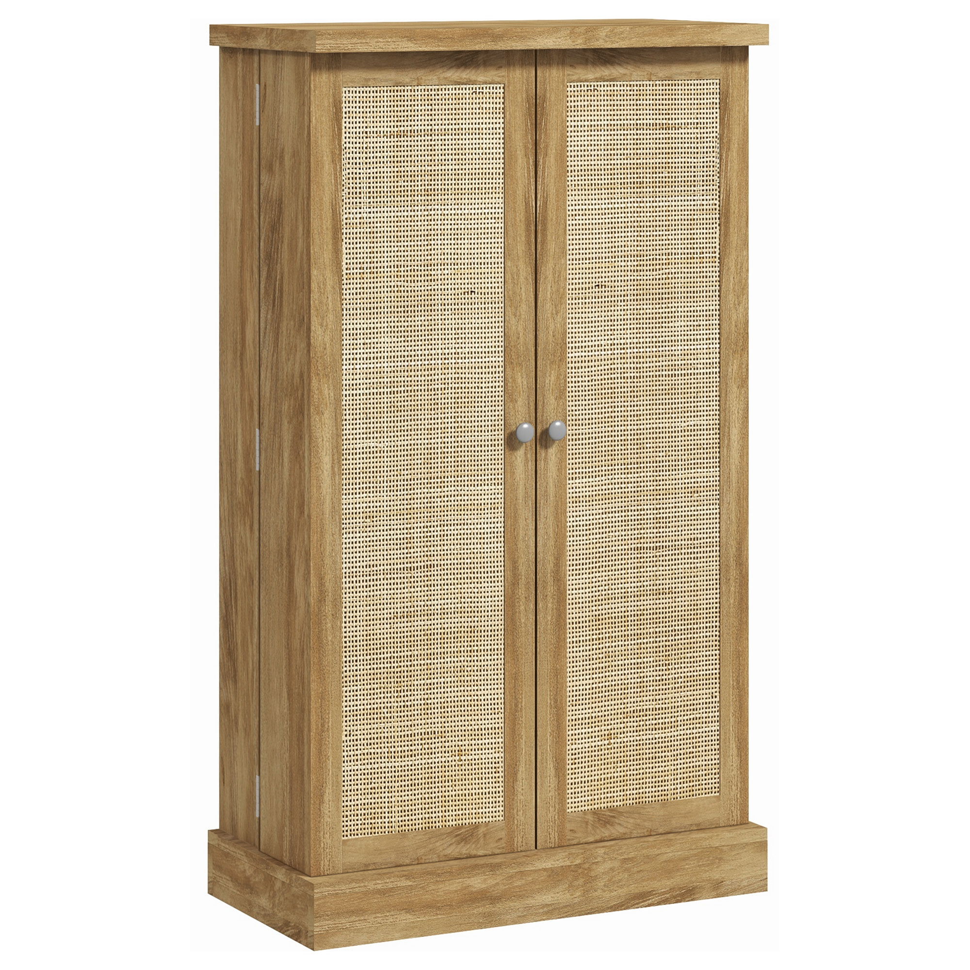 Armoire de cuisine rangement épices 2 portes 4 étagères 12 porte-épices dim. 60 x 30 x 104 cm rotin effet bois