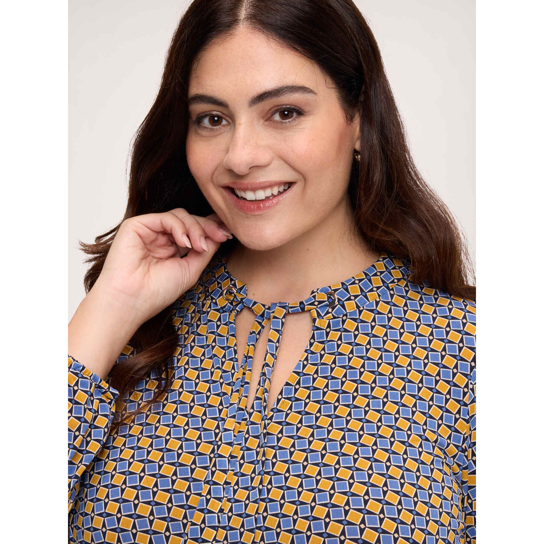 Fiorella Rubino - T-shirt con stampa e fiocco - Blu