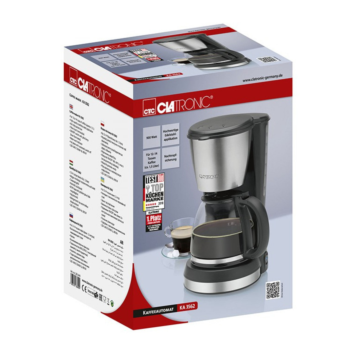 Cafetière 12-14 tasses 1,5L Clatronic KA 3562 Noir