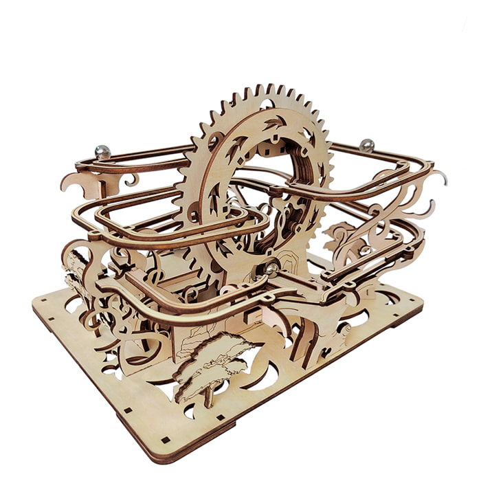 Maqueta de Madera 3D, con movimiento mecánico diseño de laberinto de bolas con panel Solar.