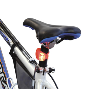 Lanterna Myrto per barra di bicicletta, con 2 led e 3 posizioni di illuminazione.