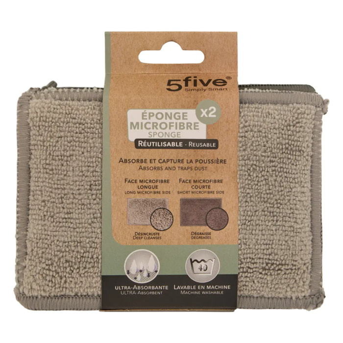 Lot de 2 éponges microfibres