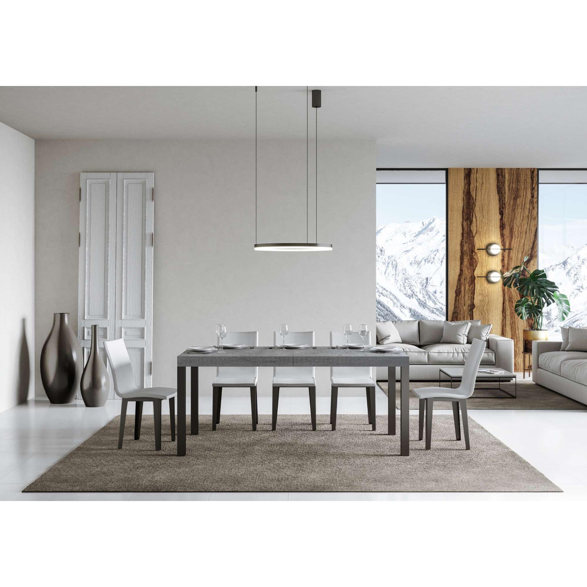 Mesa extensible 90x160/264 cm Everyday Cemento estructura Antracita