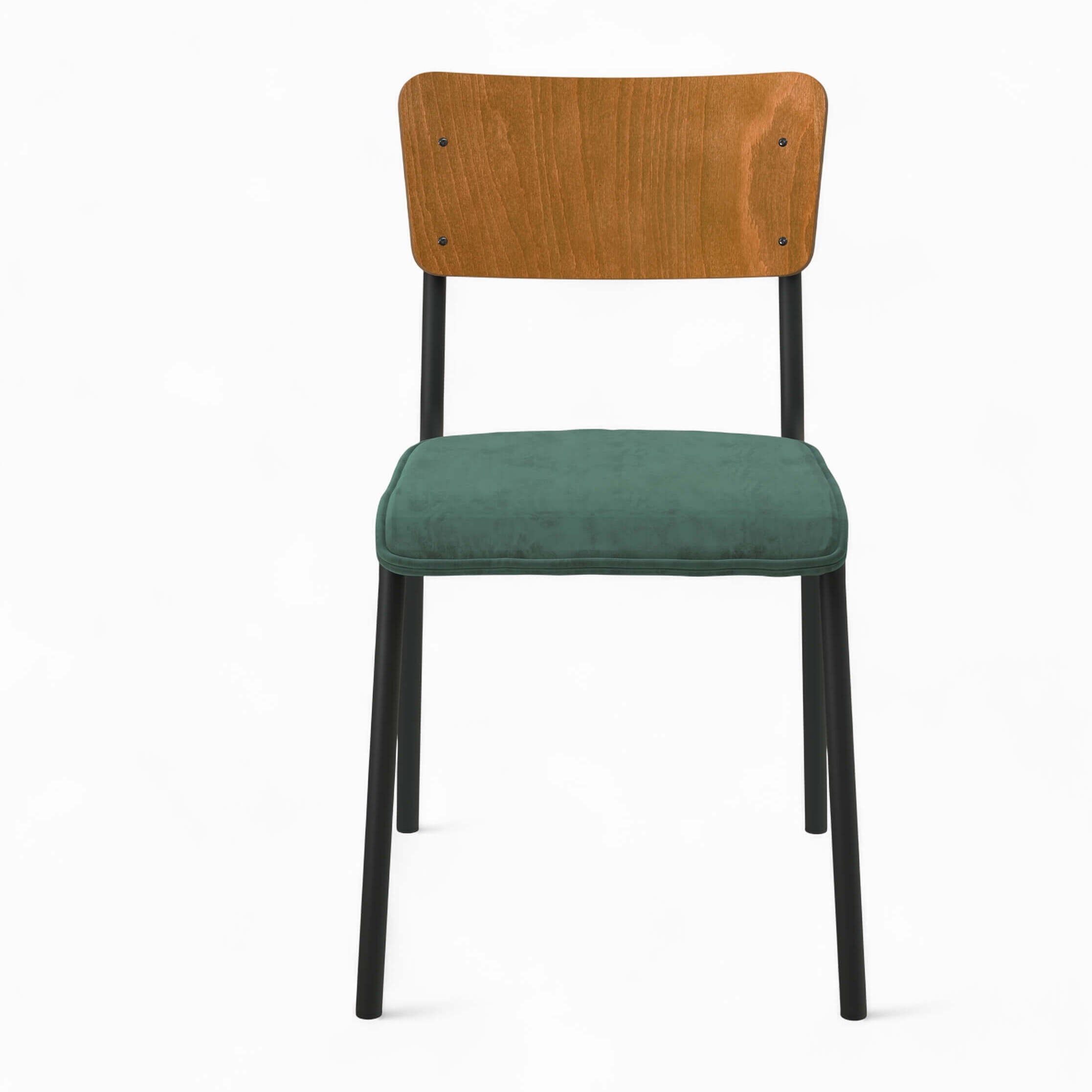 Pack 4 chaises en velours bleu et vert - Nico