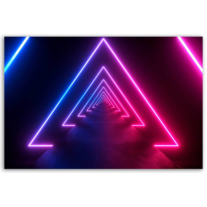 Tableau tunnel géométrique néon abstrait Toile imprimée