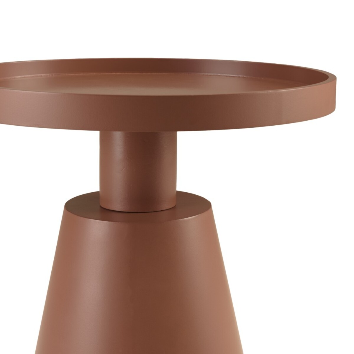 AGATHE - Table d'appoint ronde en bois peint terracotta D38cm