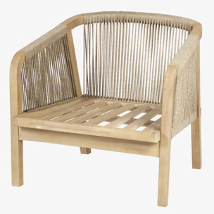 Fauteuil de salon de jardin "Papouasie" en acacia