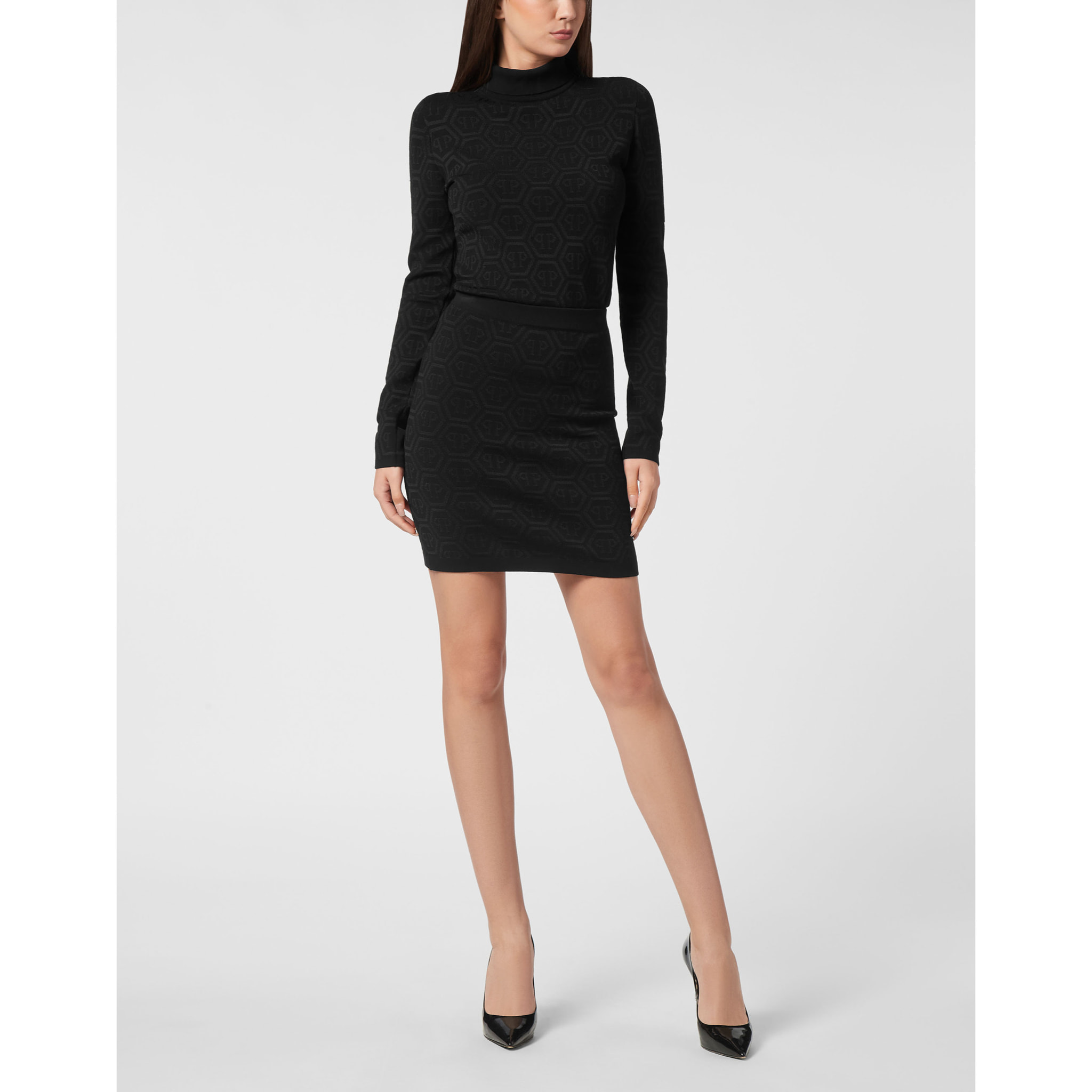 PHILIPP PLEIN Knit Mini Skirt MONOGRAM