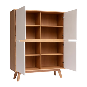 Buffet haut scandinave bois et blanc L110 cm HELIA
