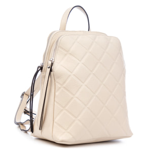 Zaino donna Arquà. Pelle autentica Dollaro con incisione geometrica grande.