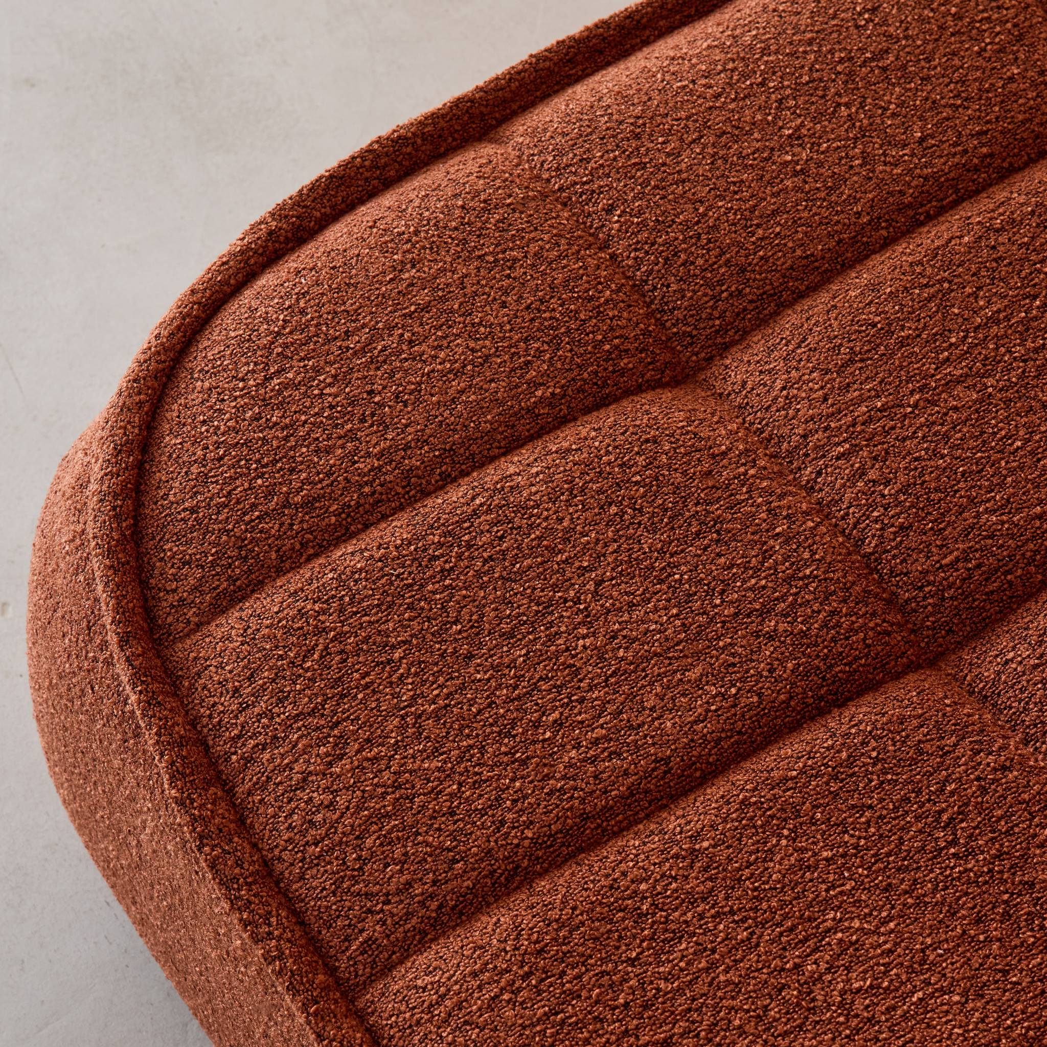 Chauffeuse bouclette texturée 1 place terracotta L 93 x P 104 x H 85cm - Boni