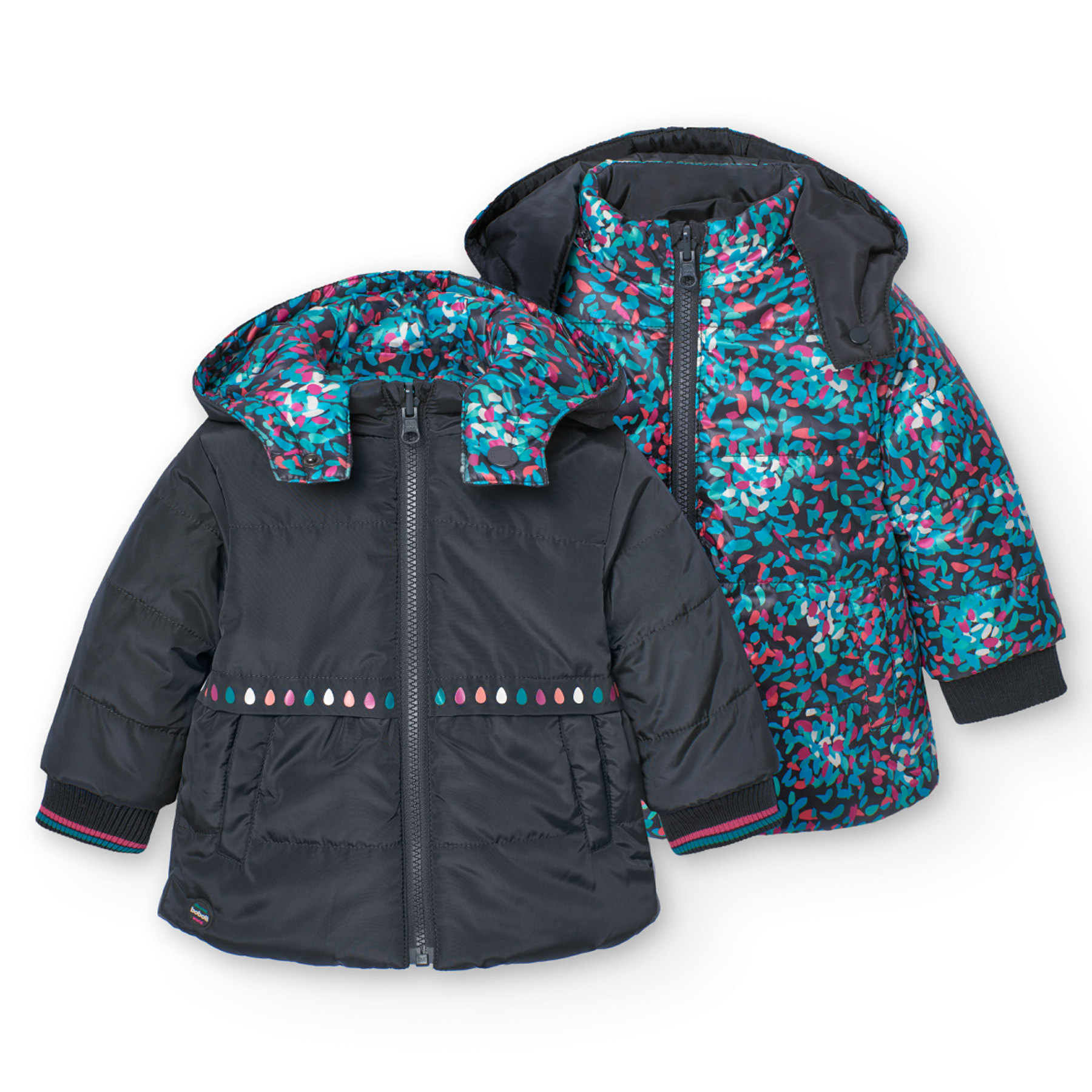 Parka reversible de bebé niña