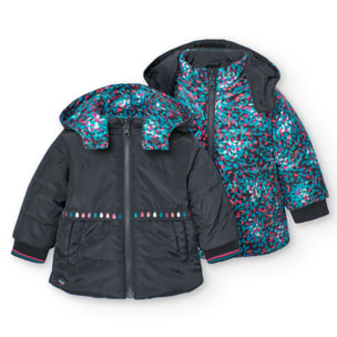 Parka reversible de bebé niña