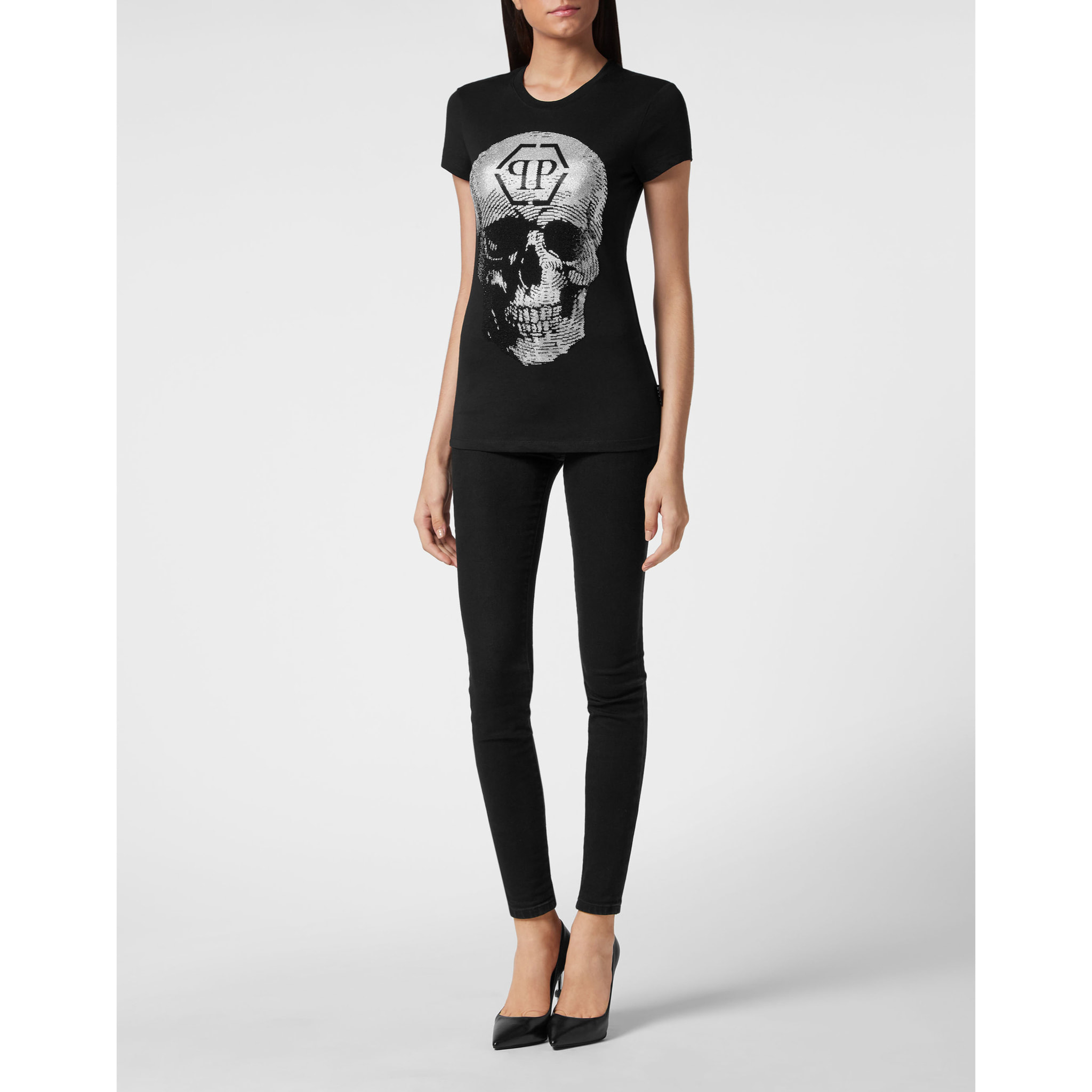 PHILIPP PLEIN Camiseta Cuello Redondo SKULL