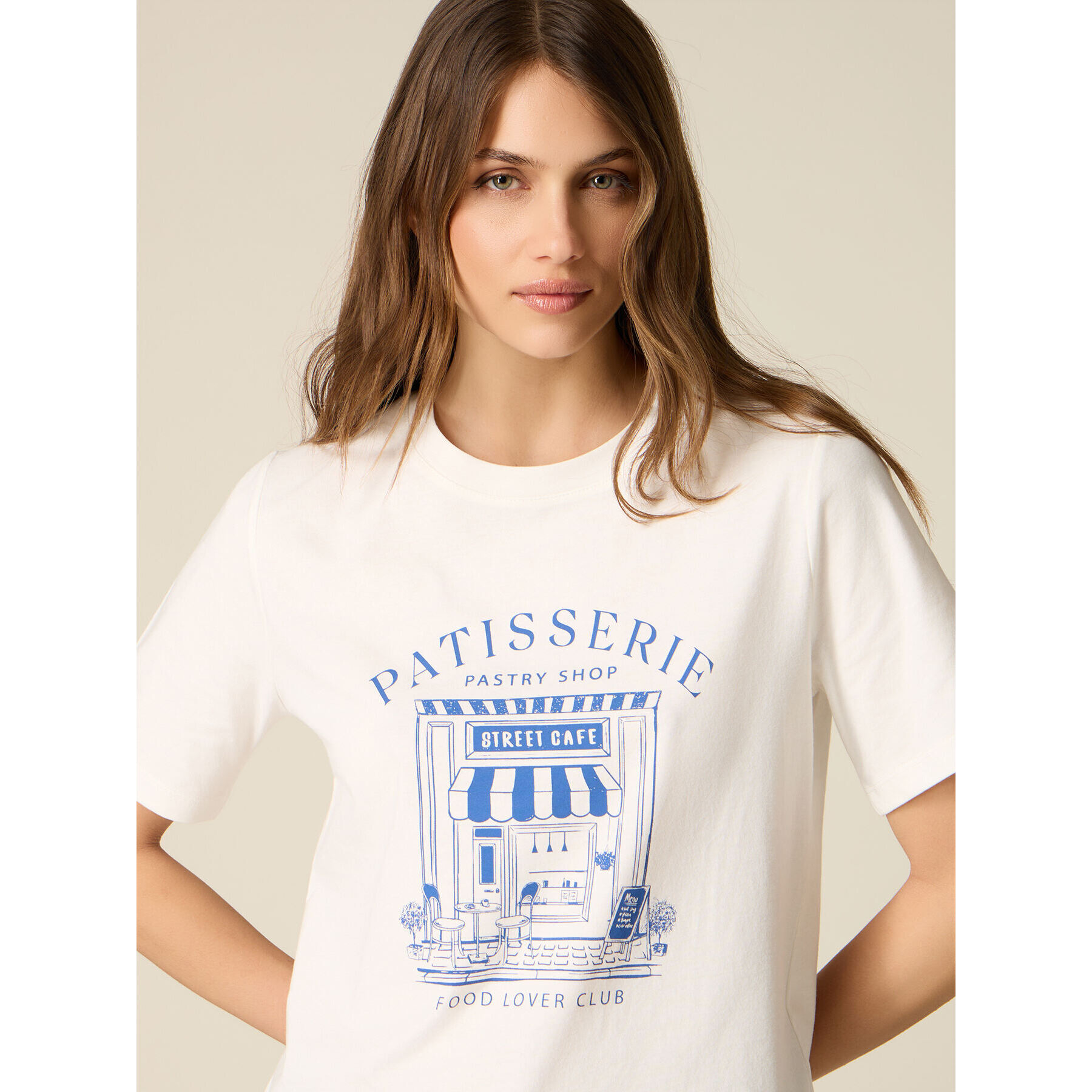 Oltre - Camiseta de algodón con estampado - Blanco