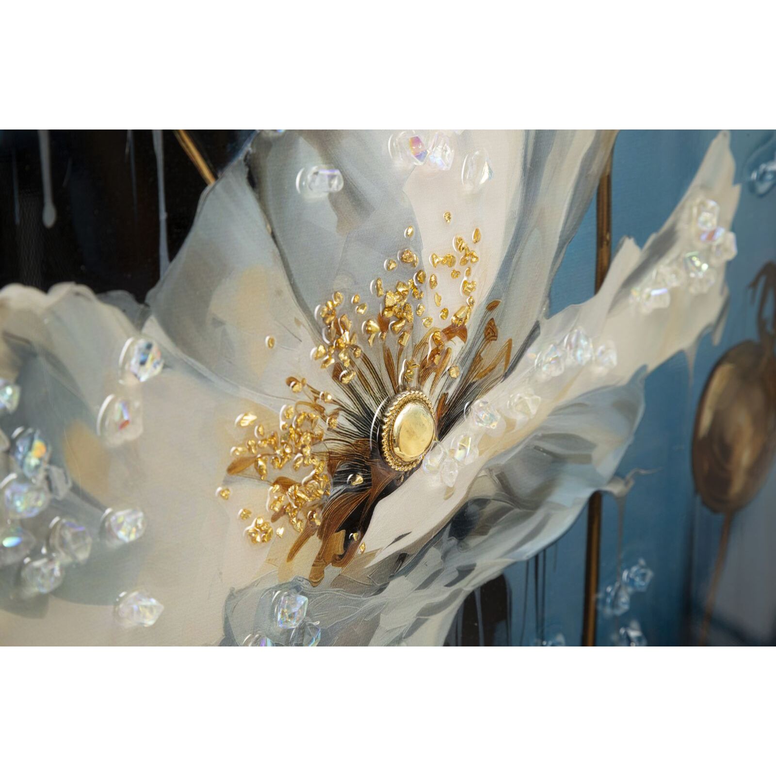 DIPINTO SU TELA LACCATO BLUEY C/CORNICE CM 42X3,5X62