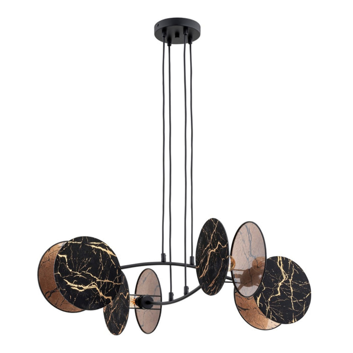 Lampada a sospensione MOTIF in acciaio nero e oro